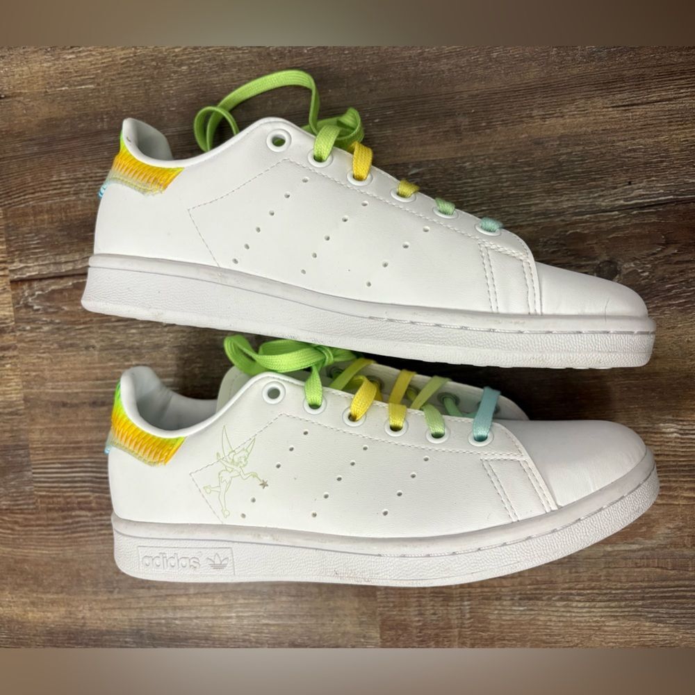 Adidas Stan Smith Disney Tinkerbell White/Green Sneakers Size 5 Peter Pan